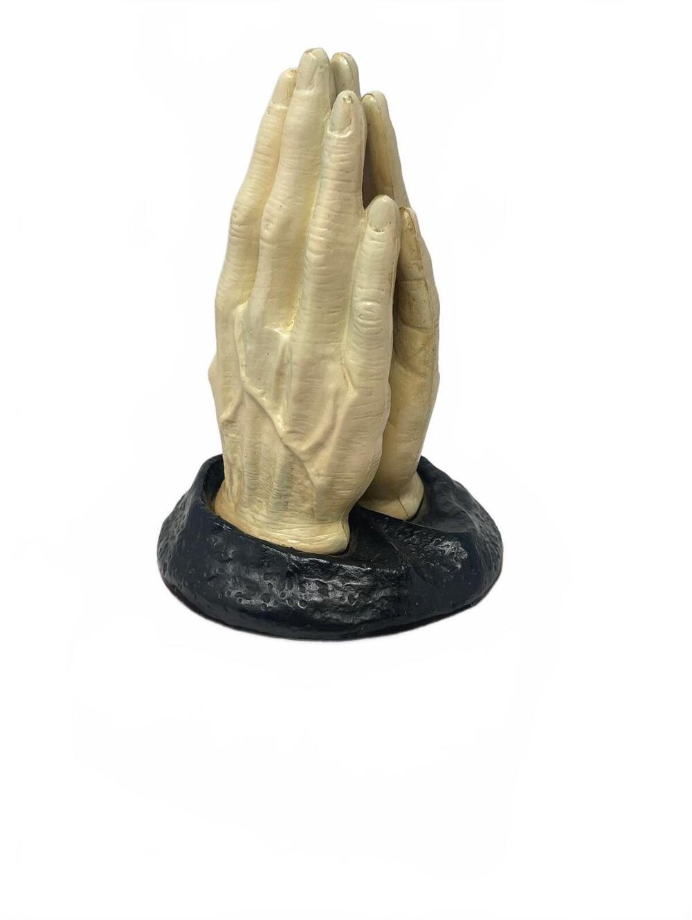 Vintage Rotating Praying Hands Music Box Figurine Holy Bible Base Religious